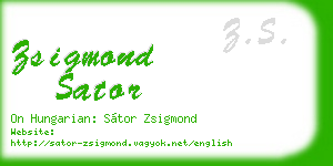 zsigmond sator business card